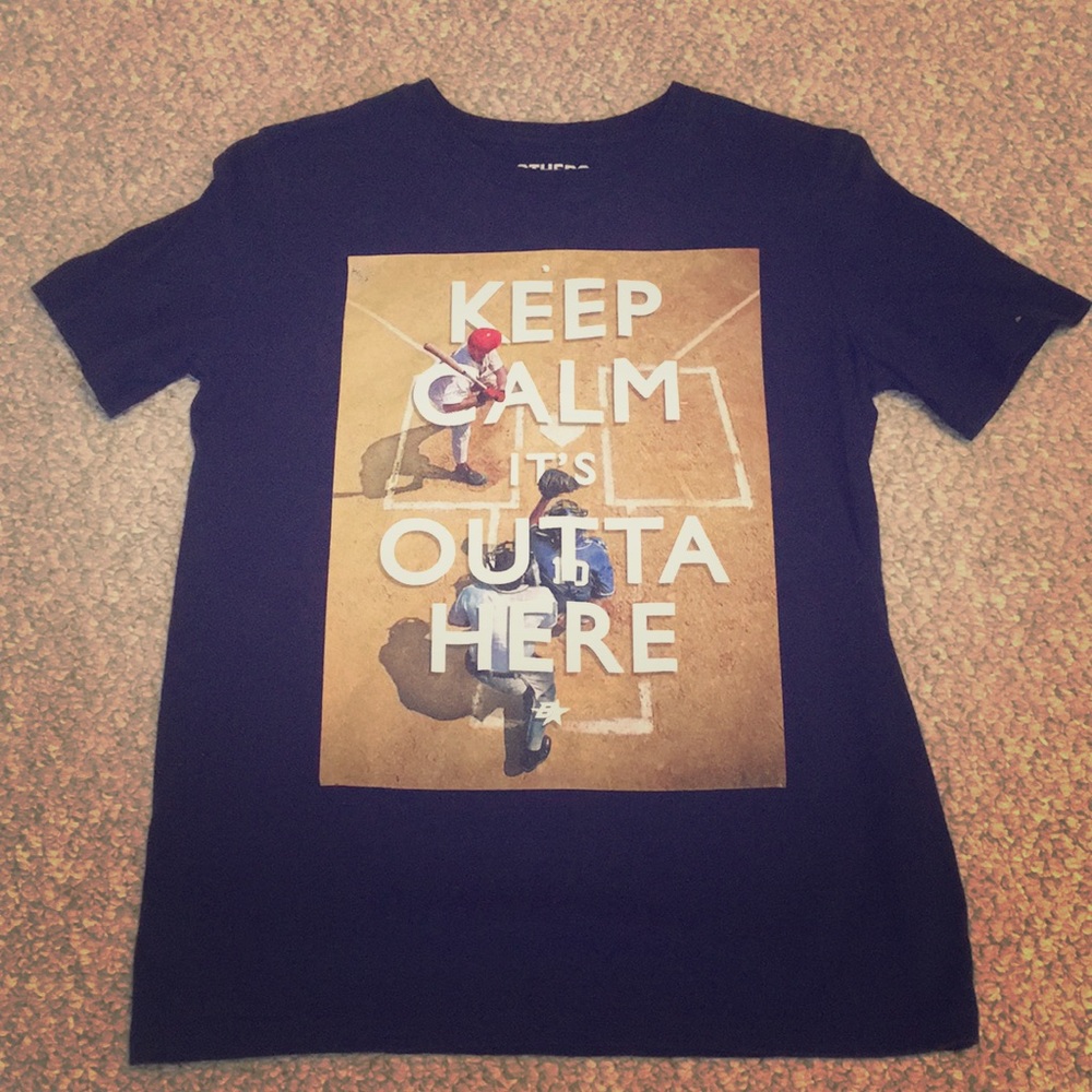 Keep Calm It’s Outta Here black t shirt for kids